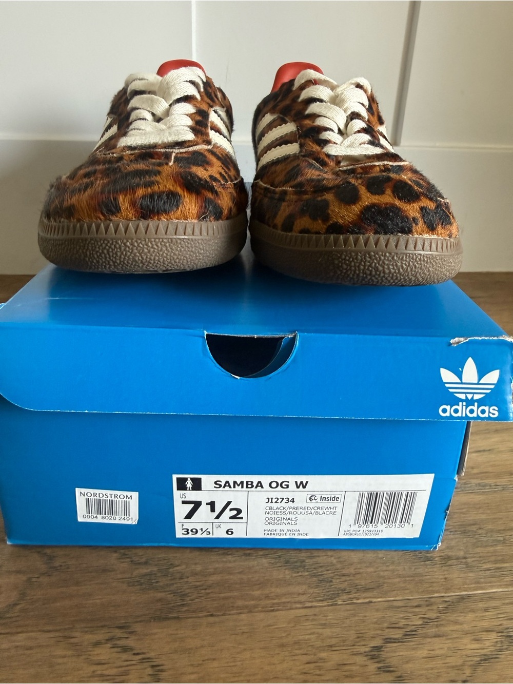 adidas Women's Samba OG Cheetah Pack Preloved Red Sneakers 7.5/39 - Picture 5 of 12